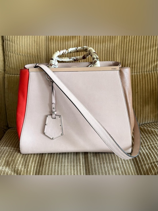 Fendi Handbags - Fendi Peekaboo Medium Leather Tote in Pale Pink